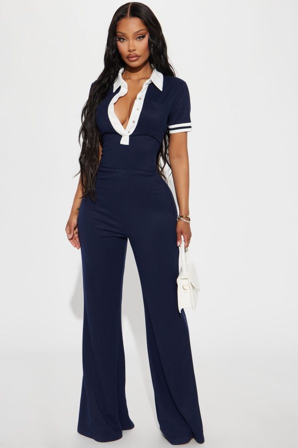 Dianna Sweater Jumpsuit - Navy