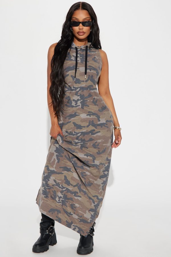 Hide Out Maxi Dress - Brown/combo