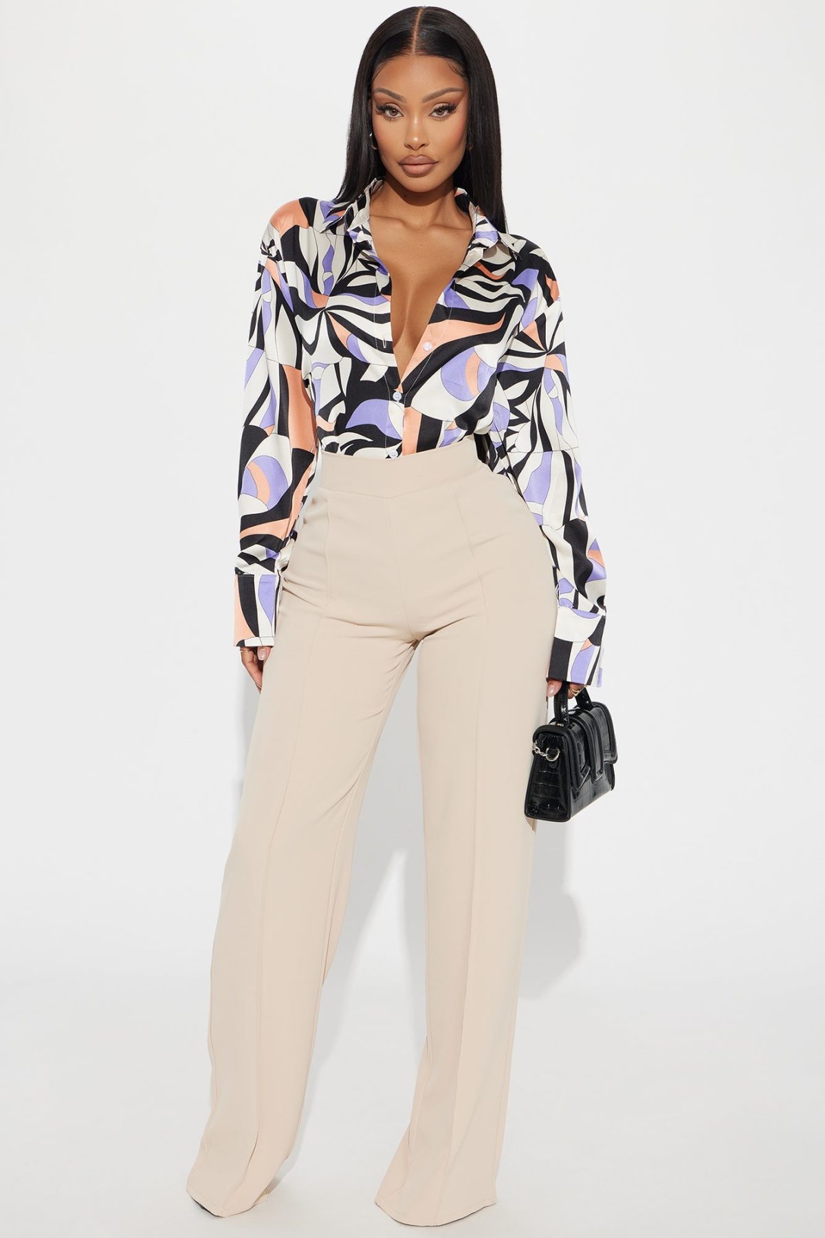 Vicky High Waisted Dress Pants - Taupe