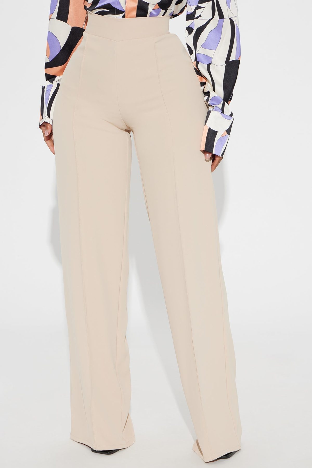 Vicky High Waisted Dress Pants - Taupe