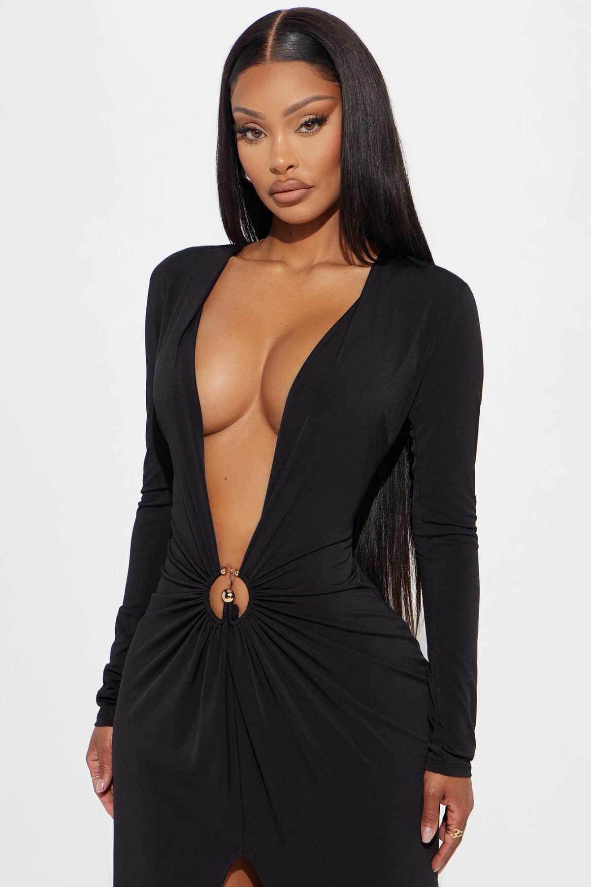 Cassandra Long Sleeve Maxi Dress - Black