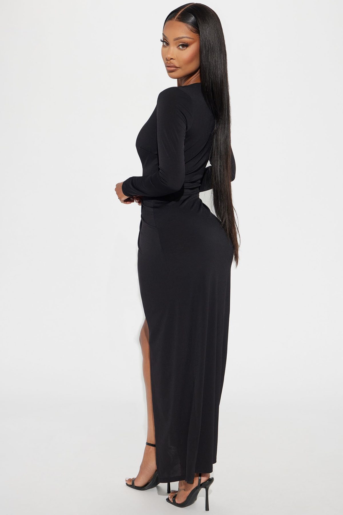 Cassandra Long Sleeve Maxi Dress - Black