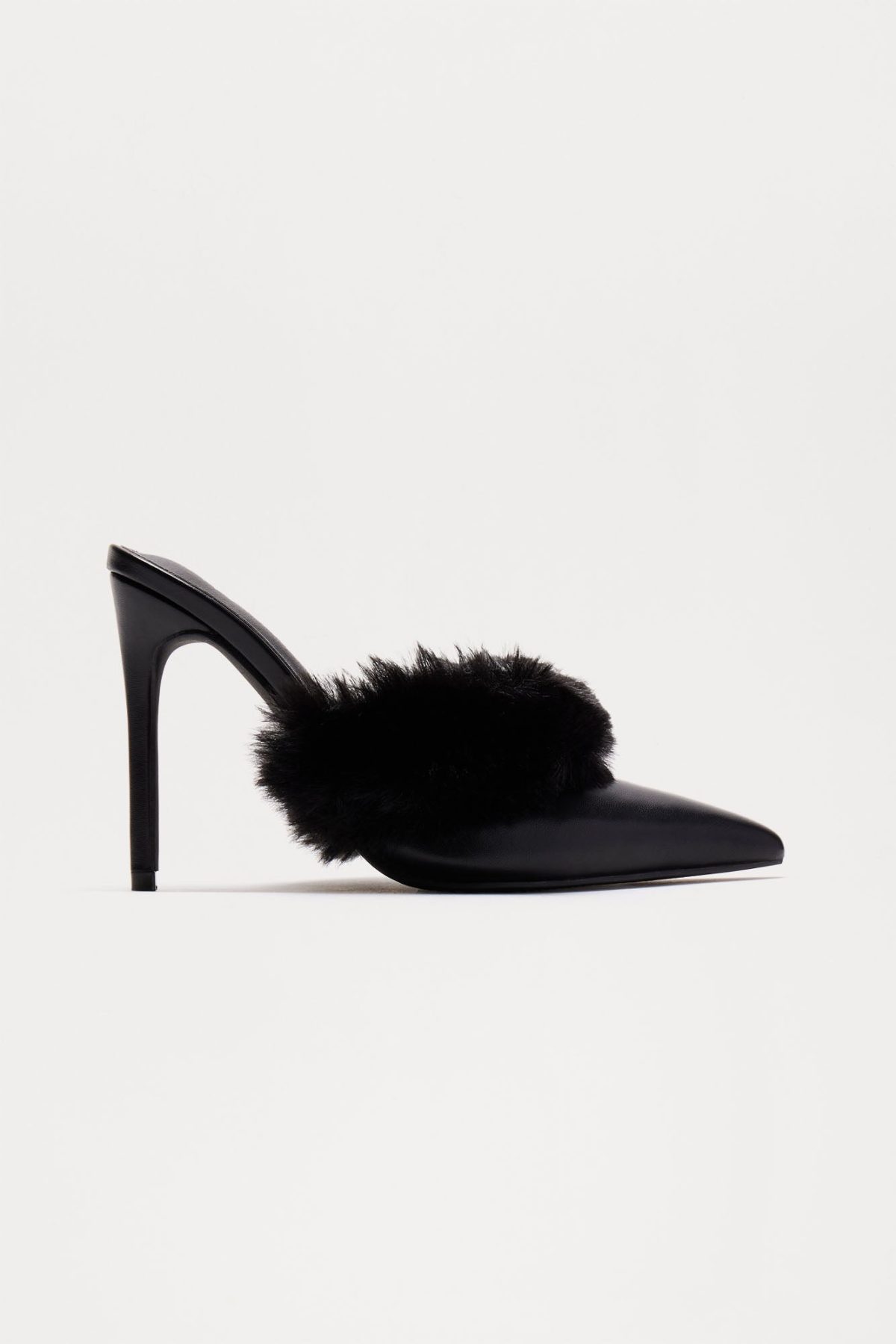 Stella Fur Trim Pumps - Black