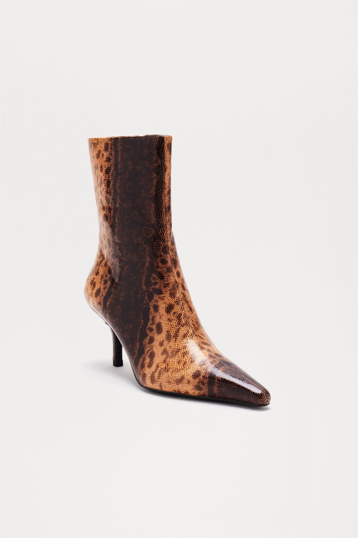 Meg Heeled Booties - Brown/combo