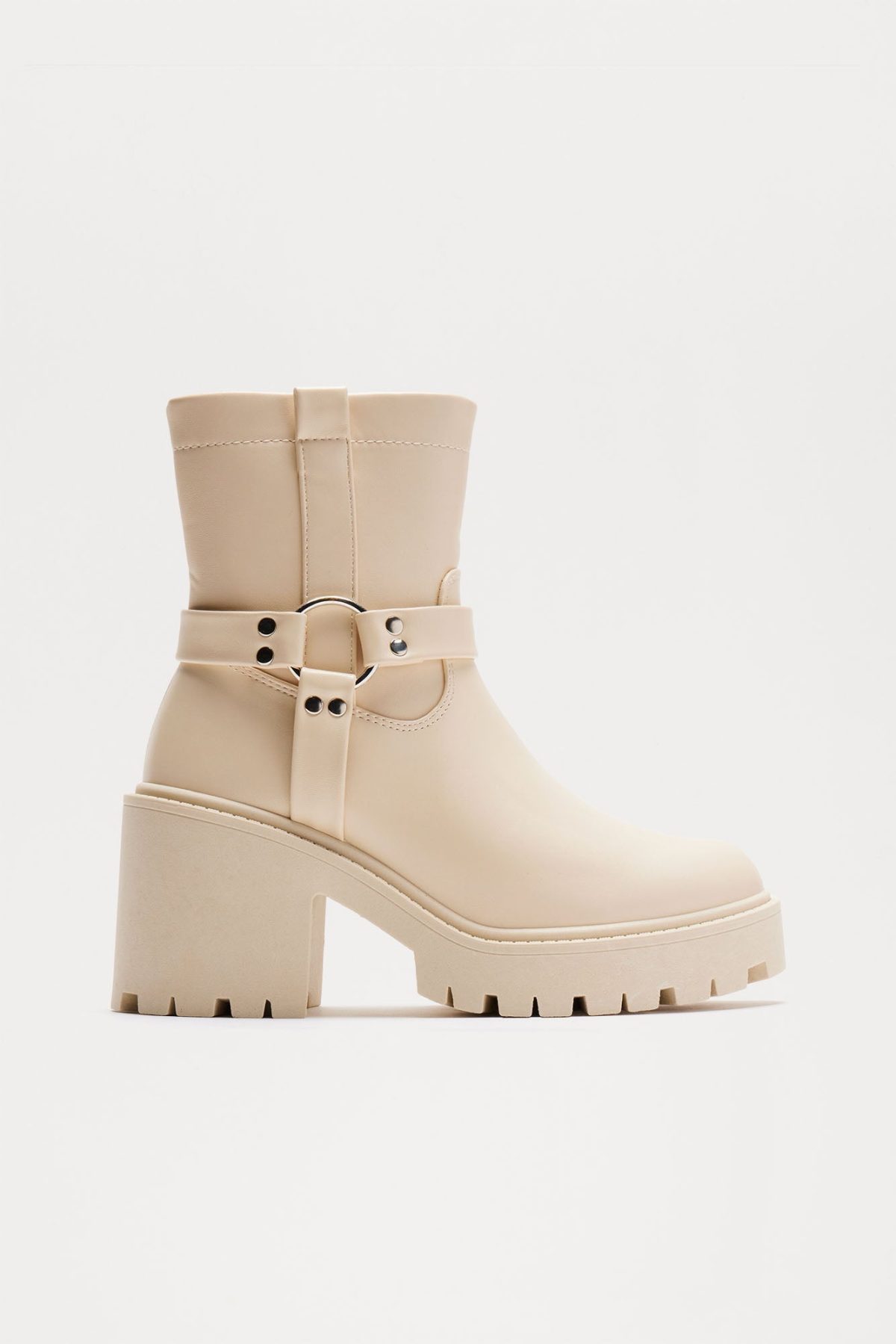 Wiley Heeled Booties - Beige