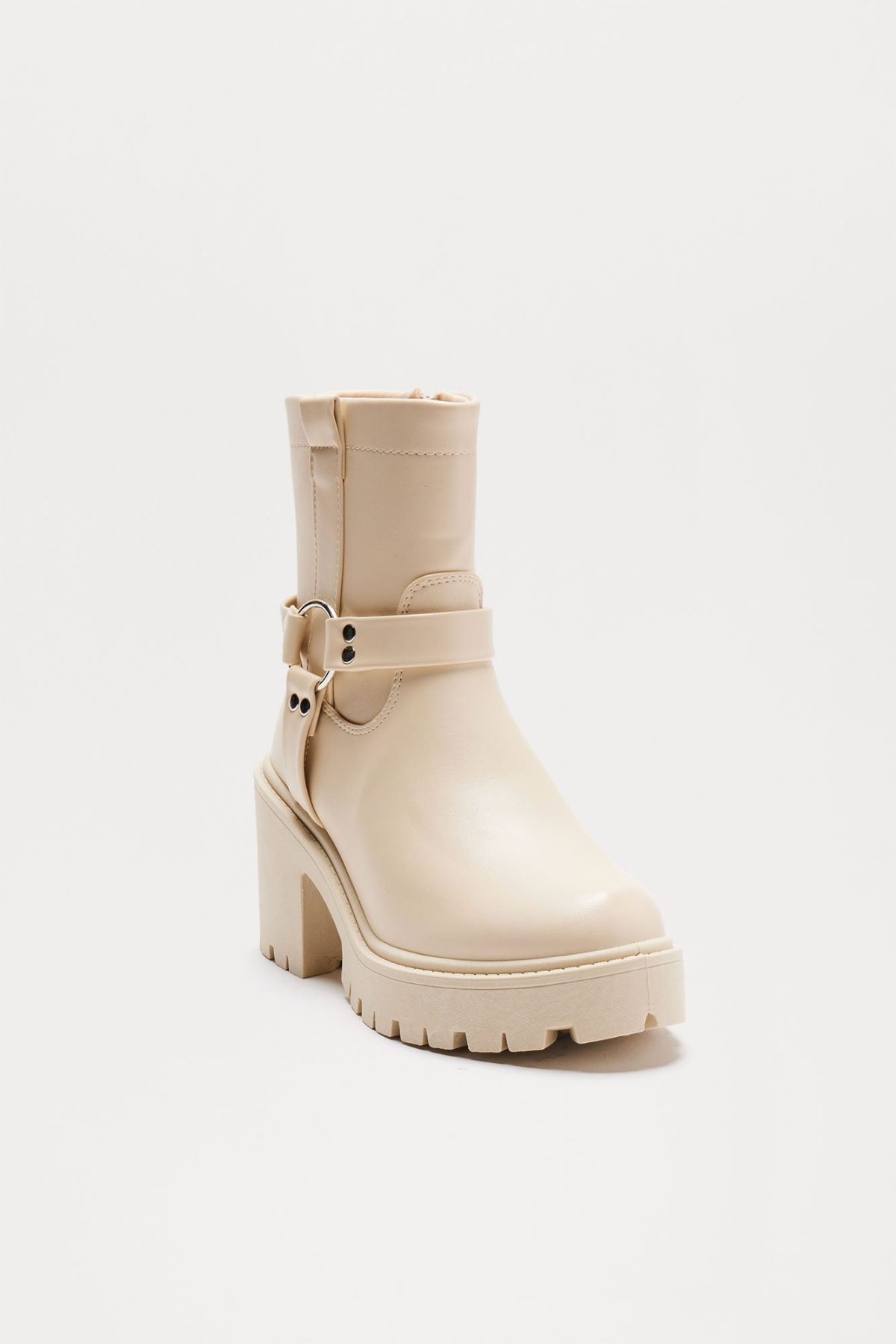 Wiley Heeled Booties - Beige