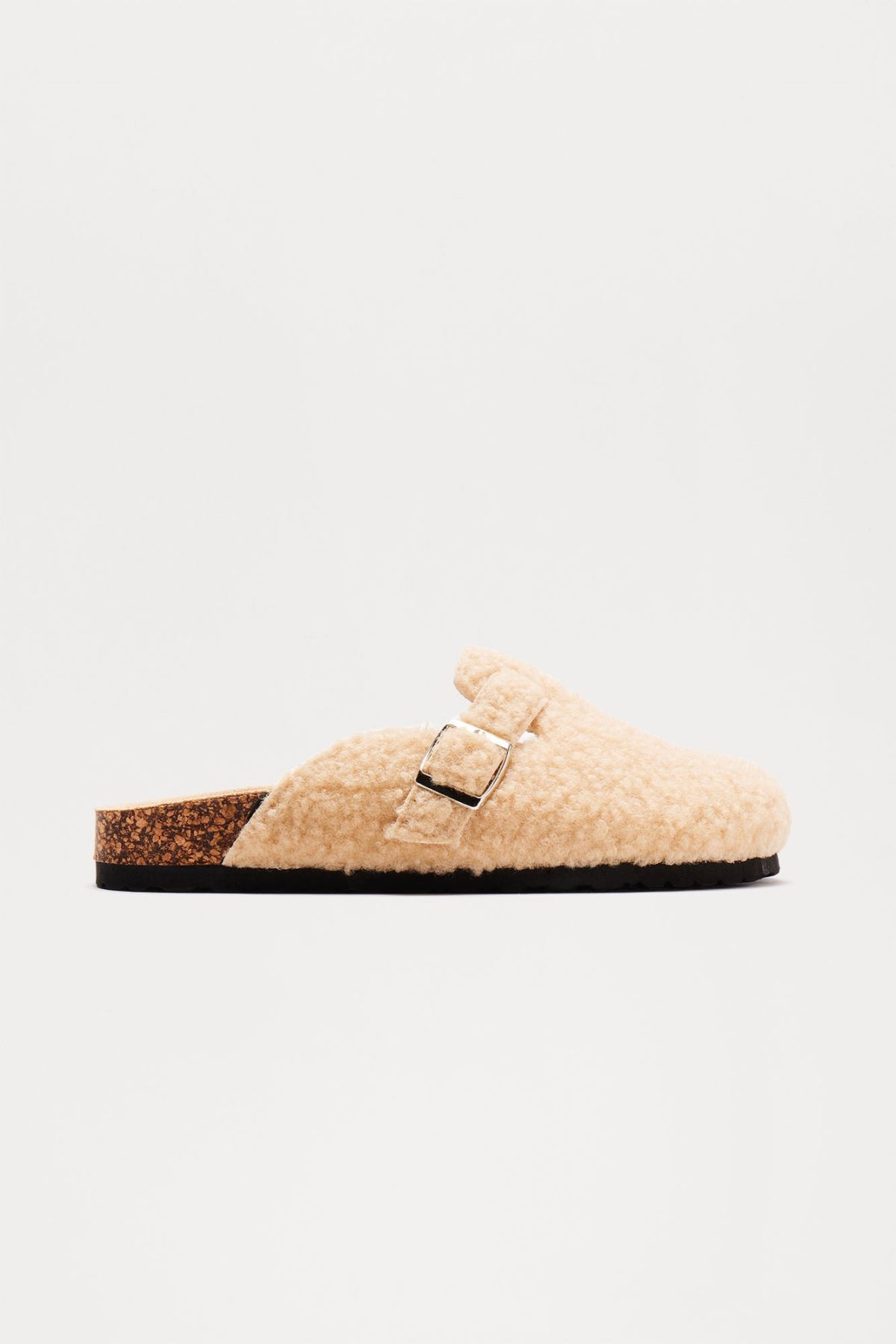 Leo Sherpa Slides - Beige