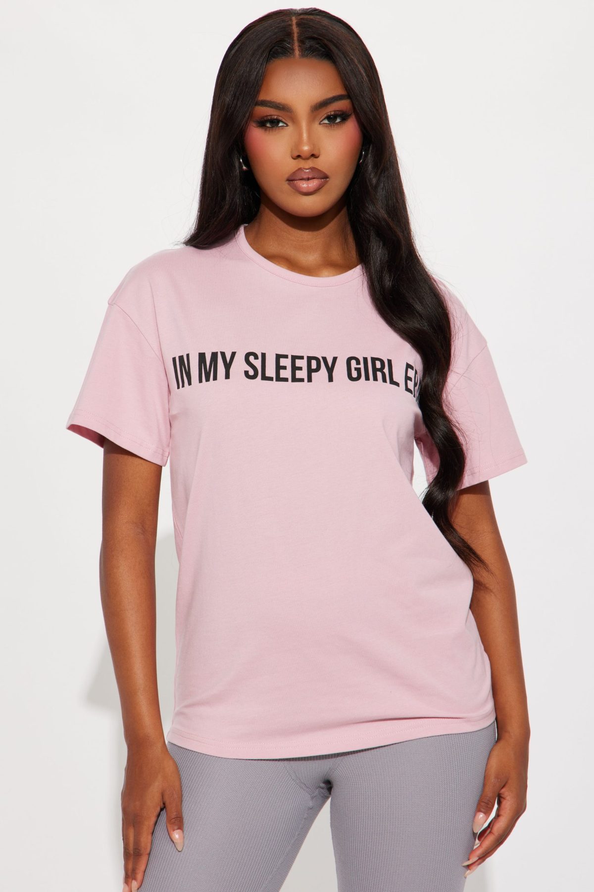 Sleepy Girl Era Waffle PJ Jogger Set - Pink/combo