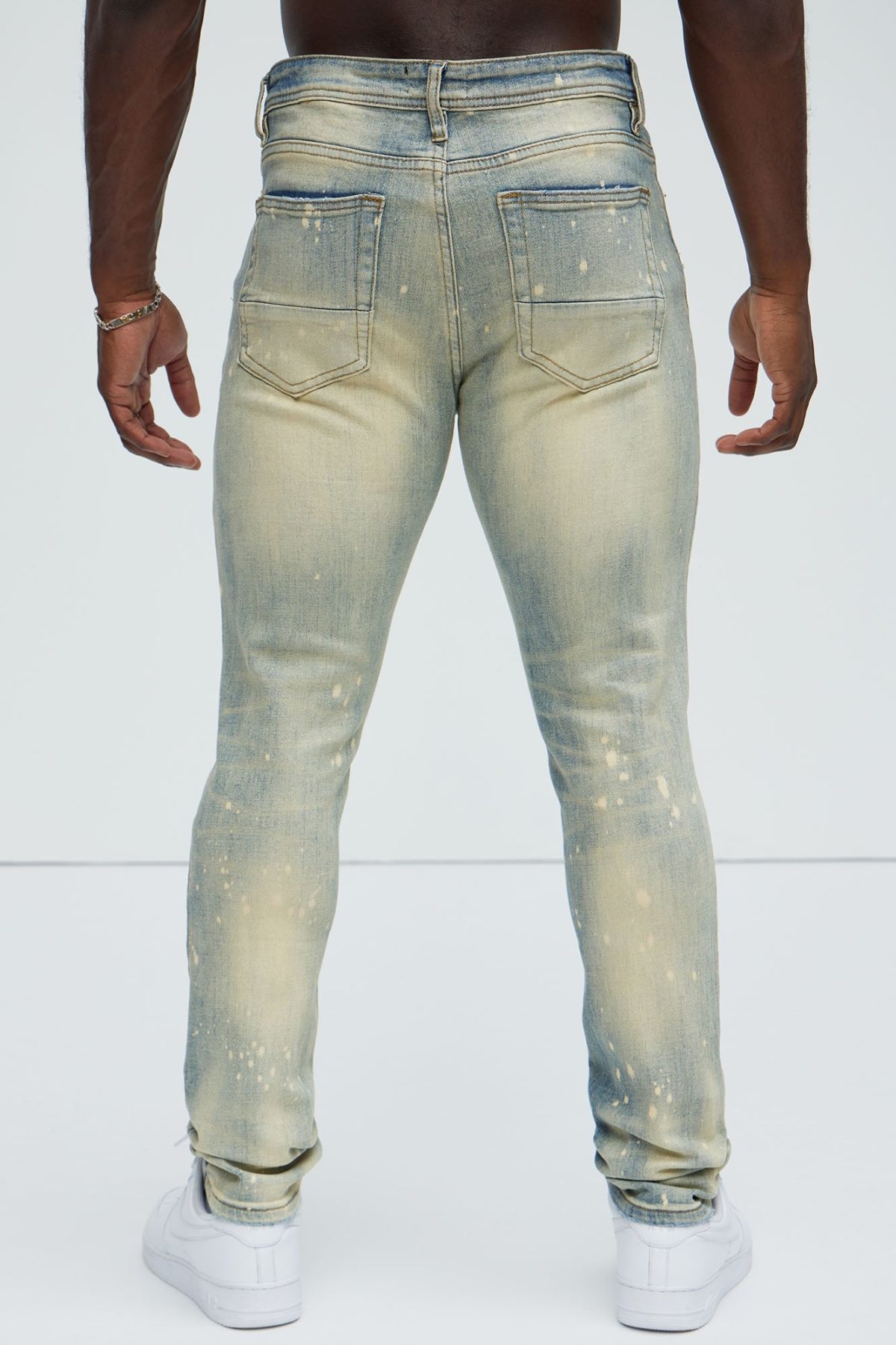 Talk About It Ripped With Bleach Skinny Jeans - Medium Wash