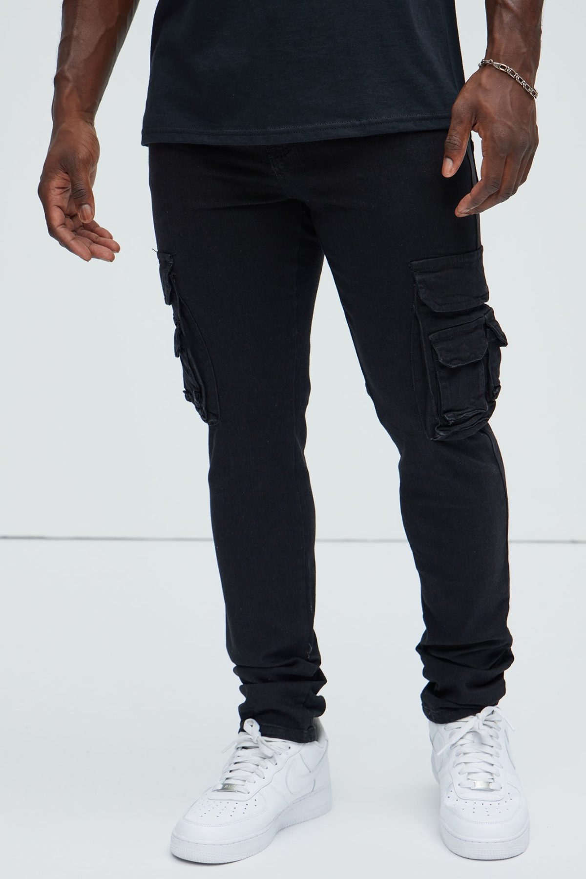 Fall For It Cargo Skinny Jeans - Black