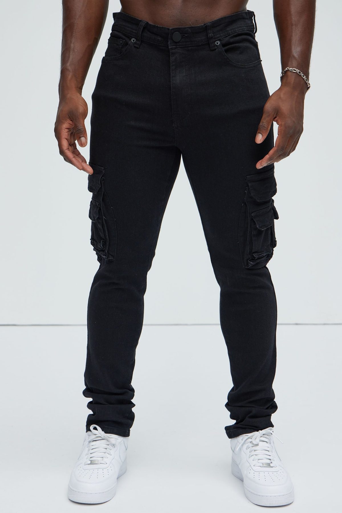 Fall For It Cargo Skinny Jeans - Black