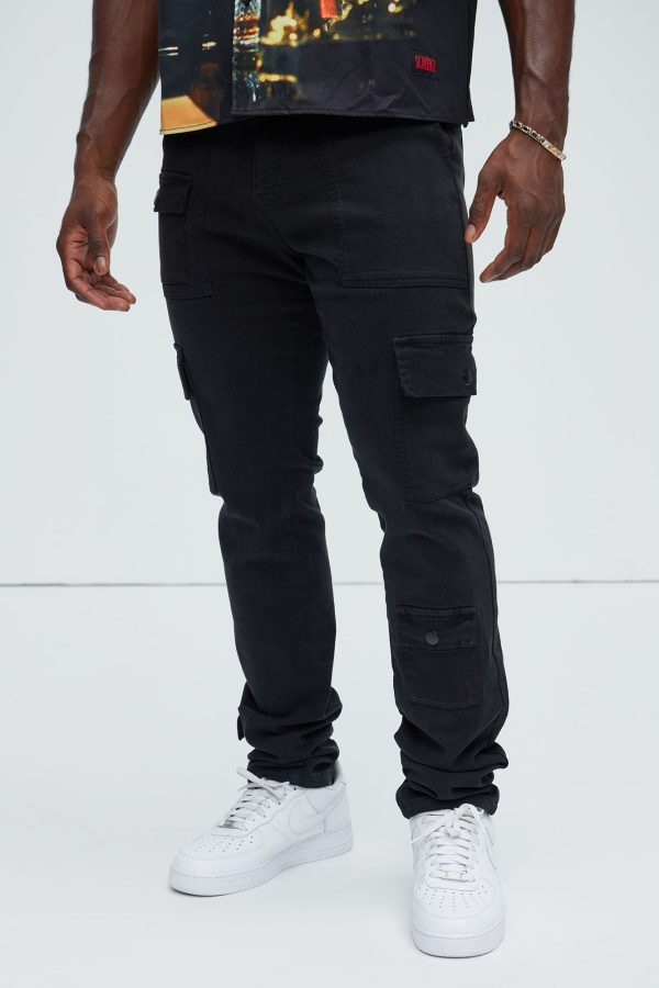 I'm Feeling Stacked Skinny Cargo Pants - Black