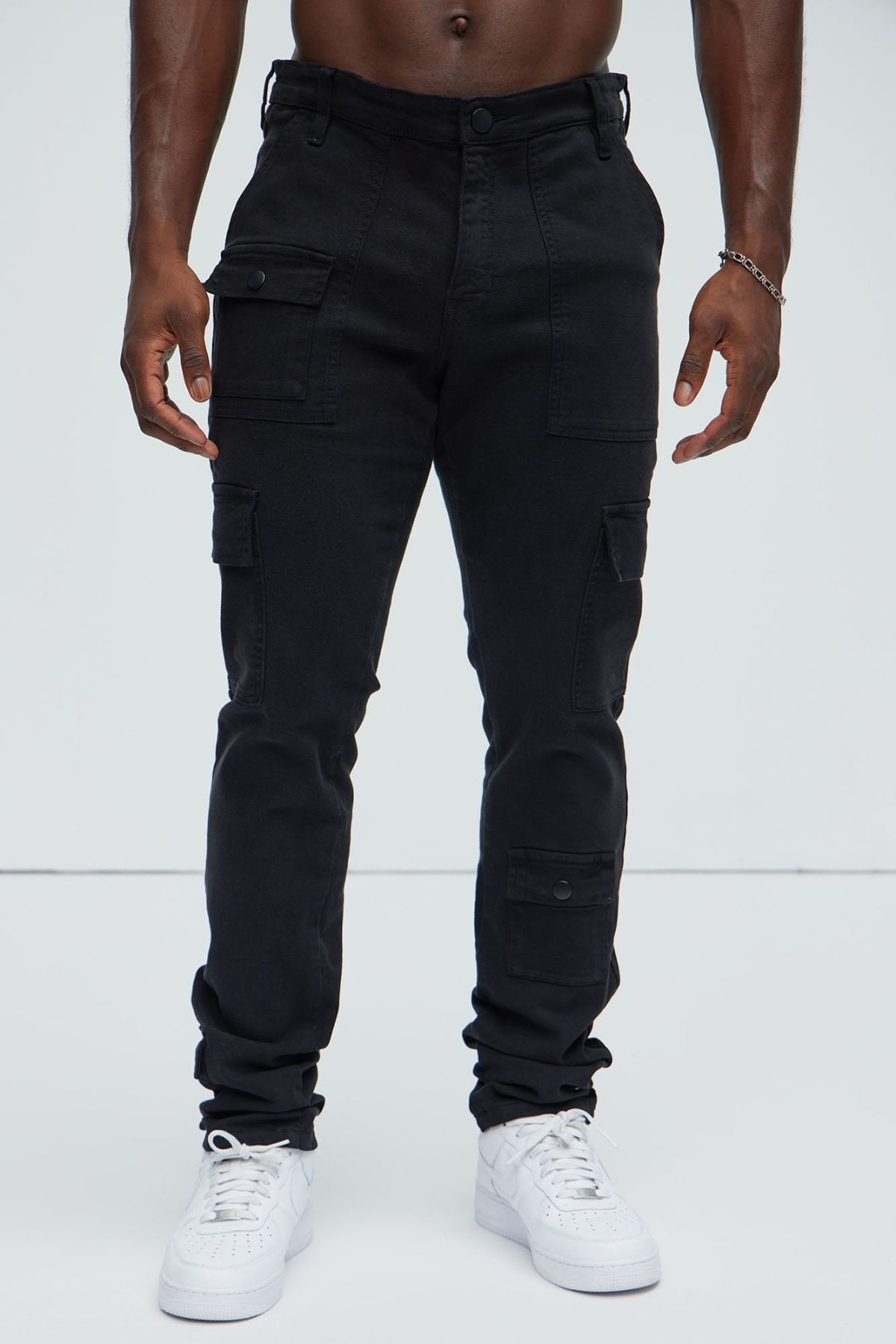 I'm Feeling Stacked Skinny Cargo Pants - Black