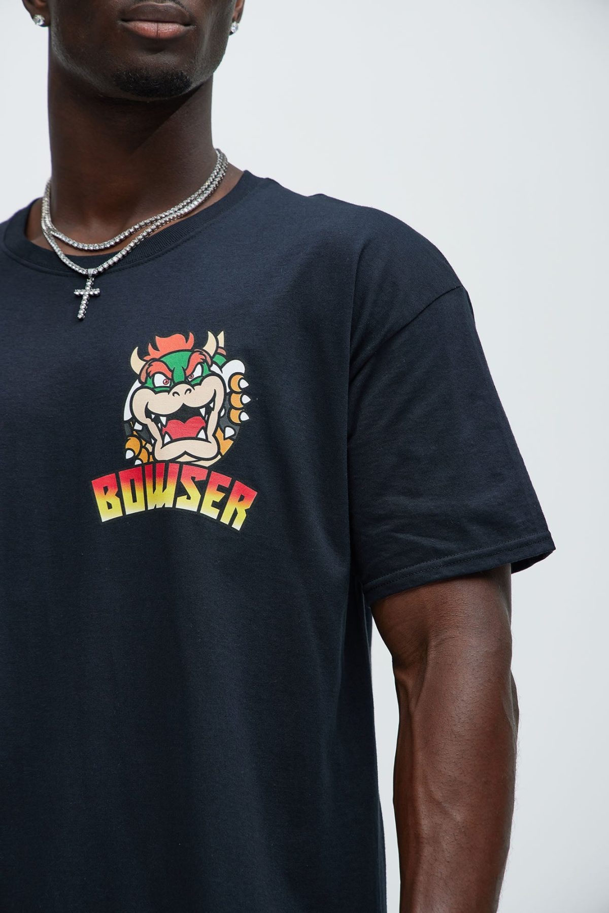 Super Mario Bowser Oversized Short Sleeve Tee - Black