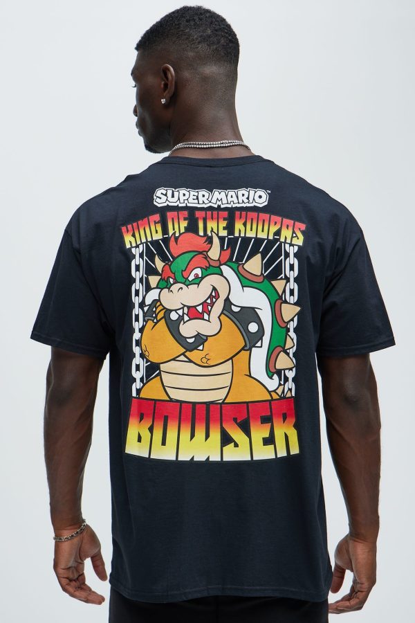 Super Mario Bowser Oversized Short Sleeve Tee - Black