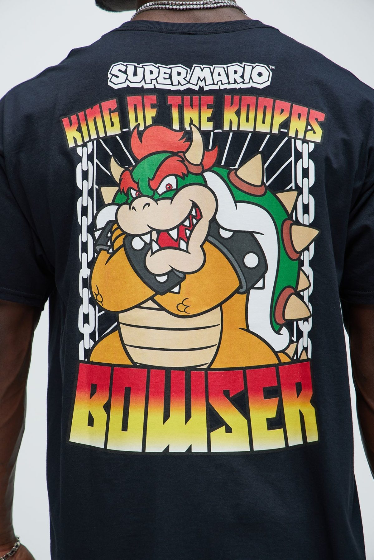 Super Mario Bowser Oversized Short Sleeve Tee - Black