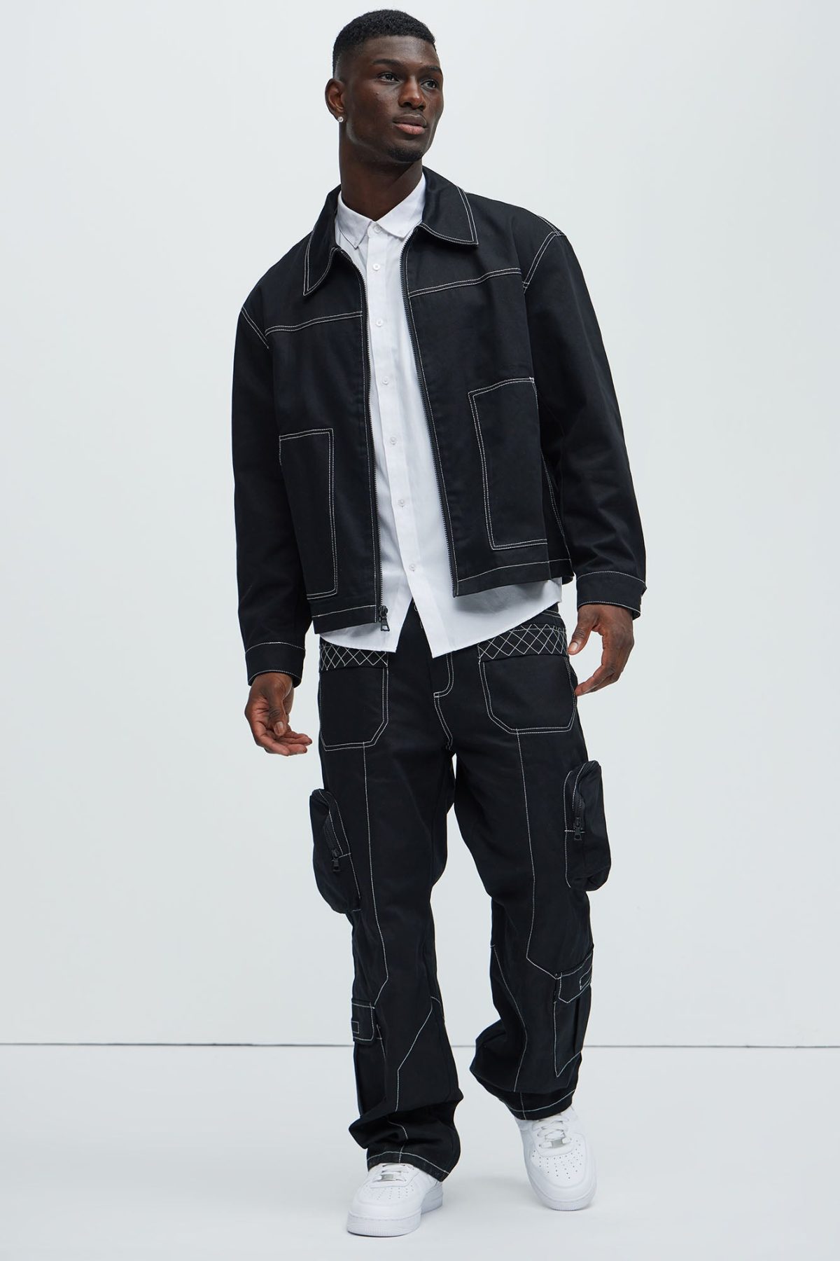 Galactic Straight Cargo Pants - Black