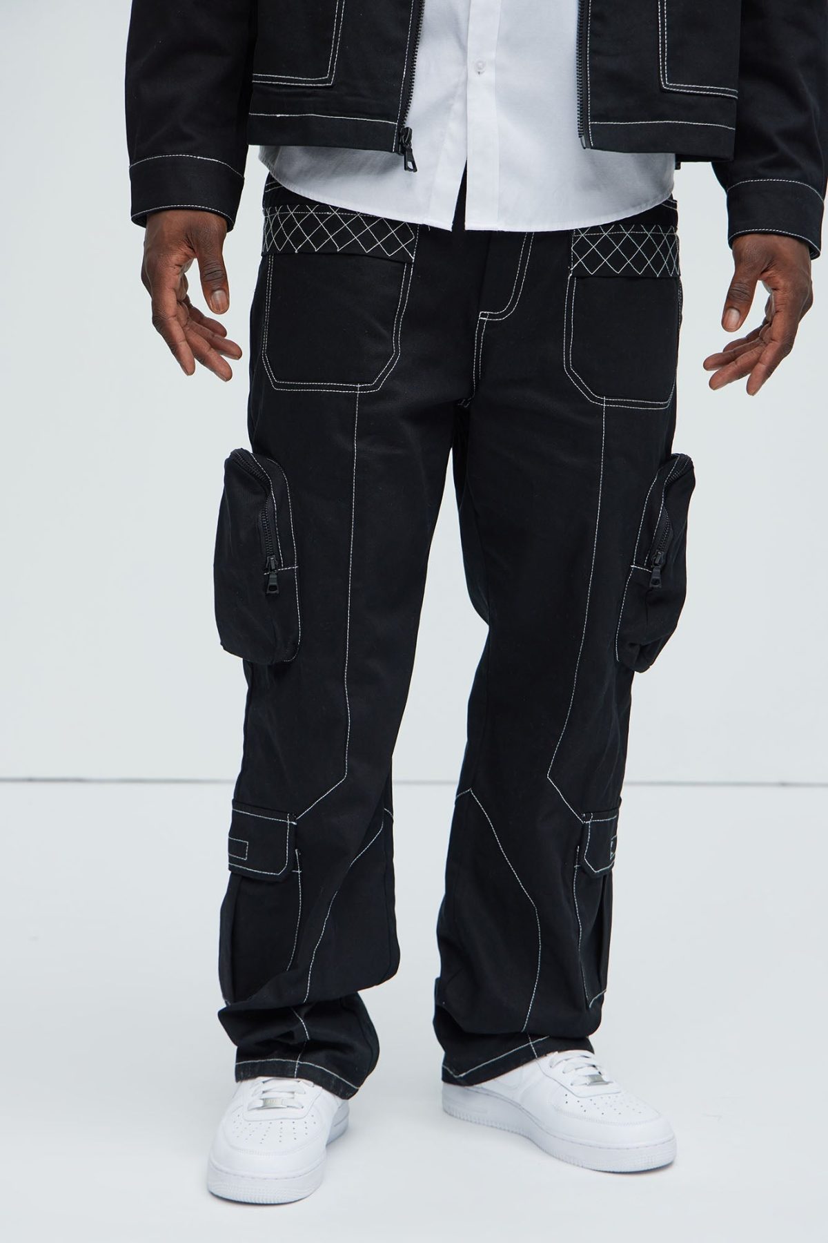 Galactic Straight Cargo Pants - Black