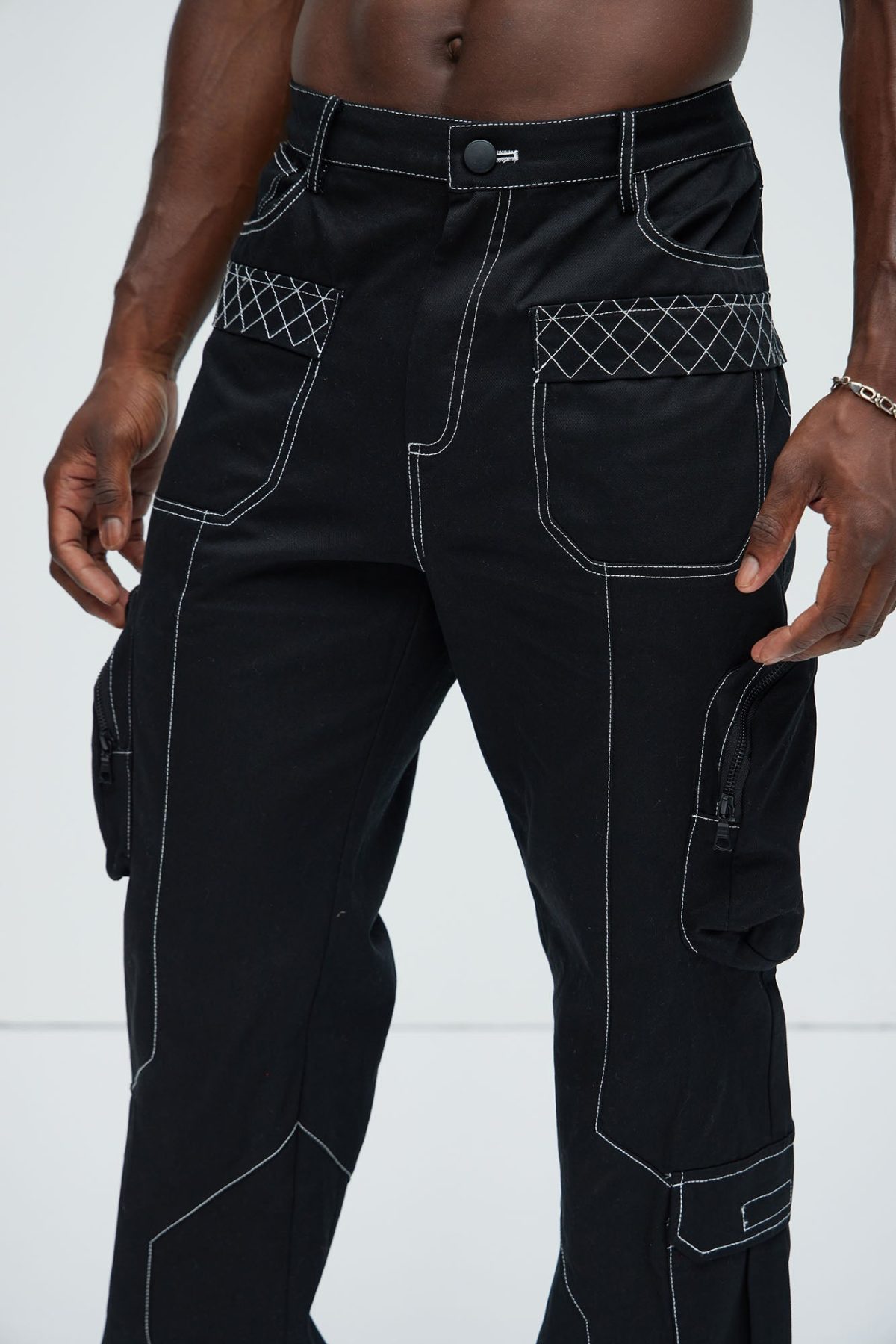 Galactic Straight Cargo Pants - Black