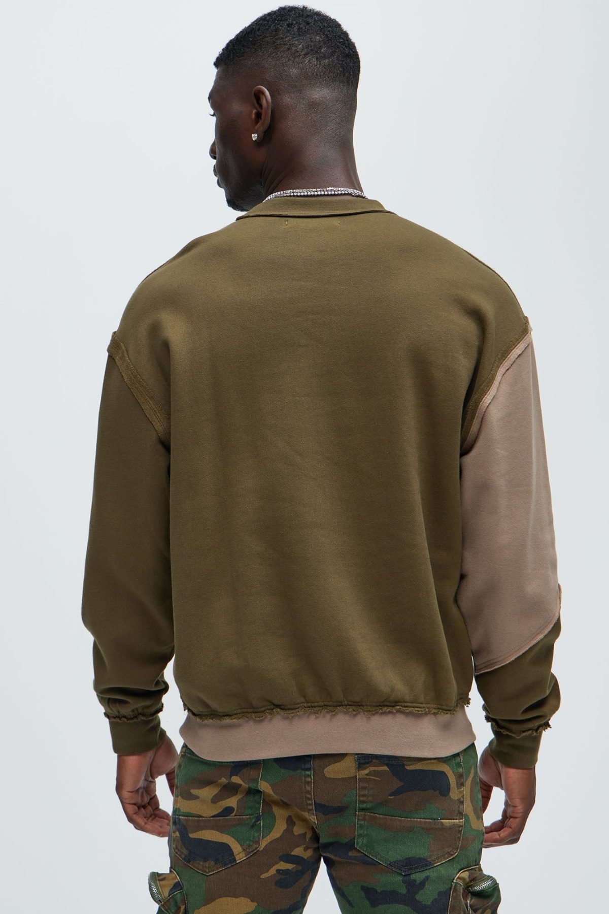 New York Embossed Crewneck Sweatshirt - Tan