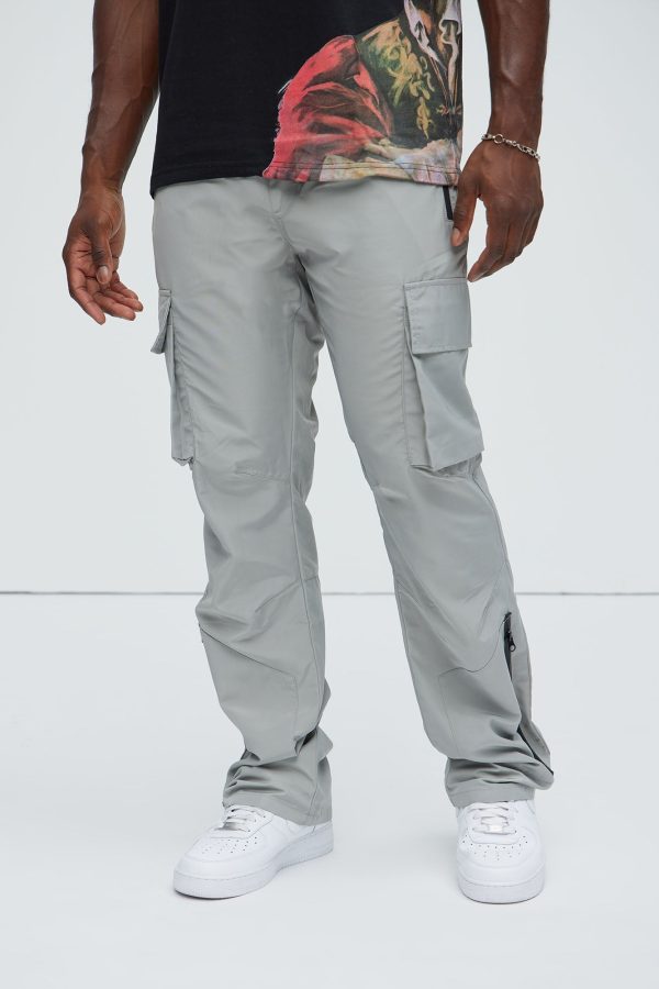 Take Me On Cargo Nylon Pants - Grey