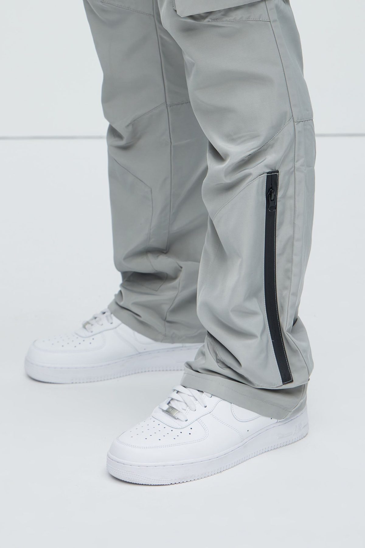 Take Me On Cargo Nylon Pants - Grey