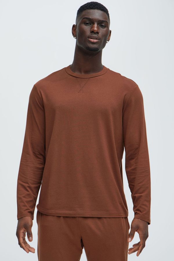 Essential Lounge Long Sleeve Tee - Brown