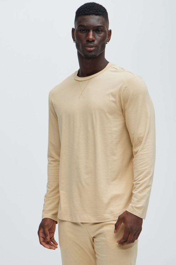 Essential Lounge Long Sleeve Tee - Khaki