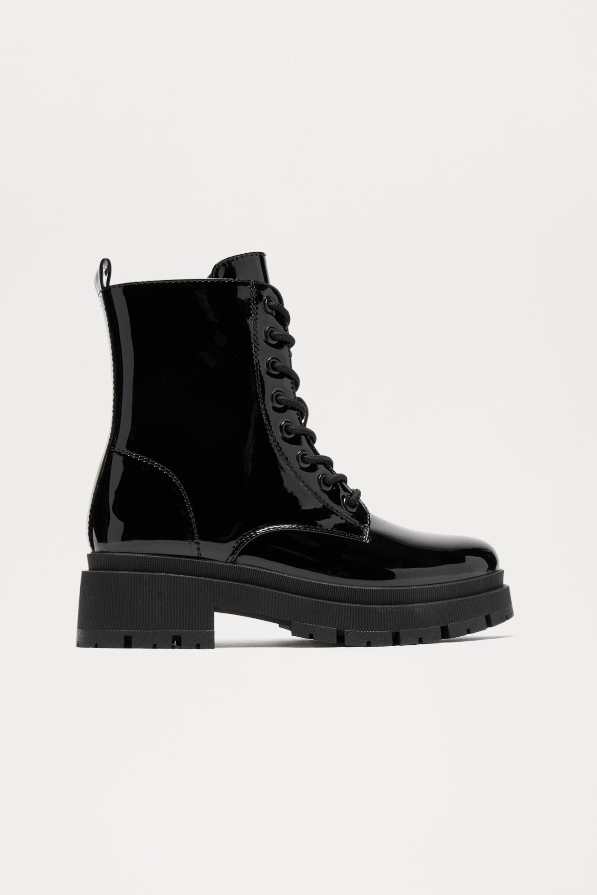 Far From You Buckle Combat Boots - Black