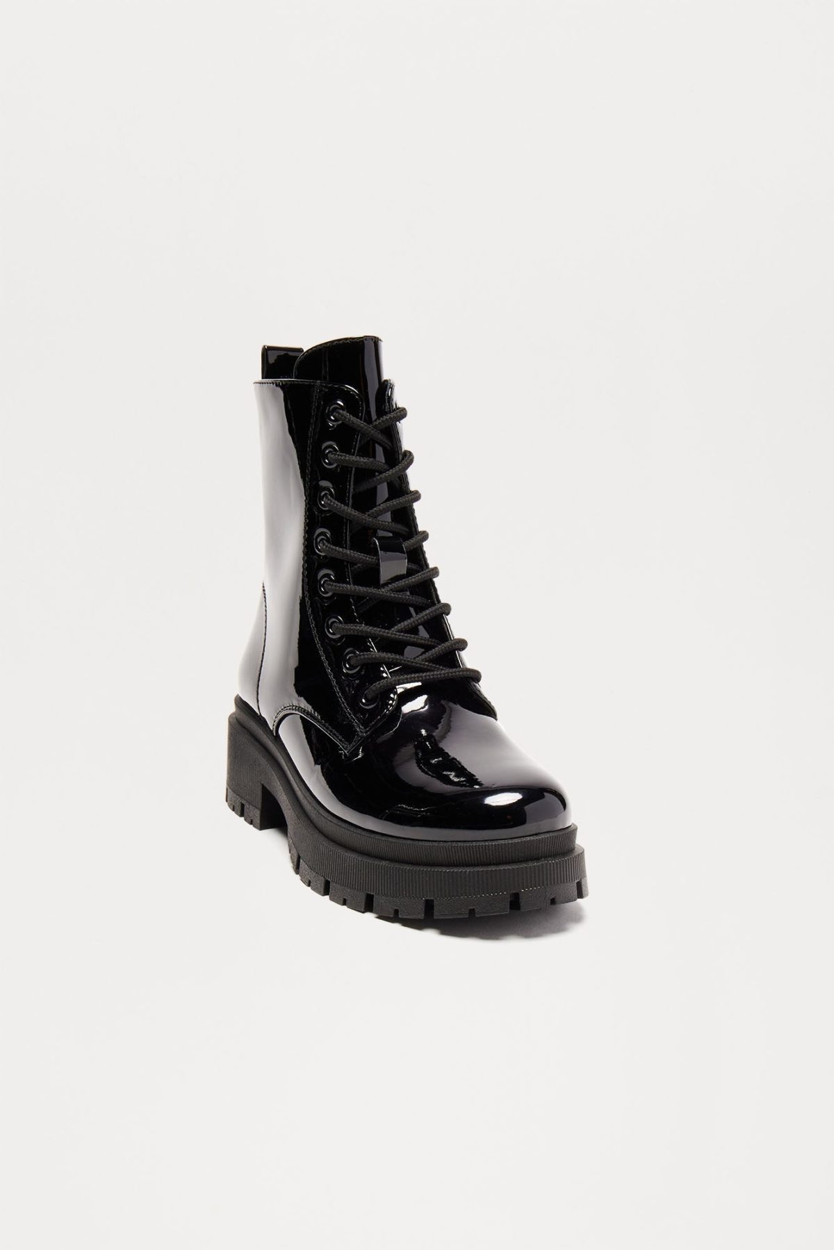 Far From You Buckle Combat Boots - Black