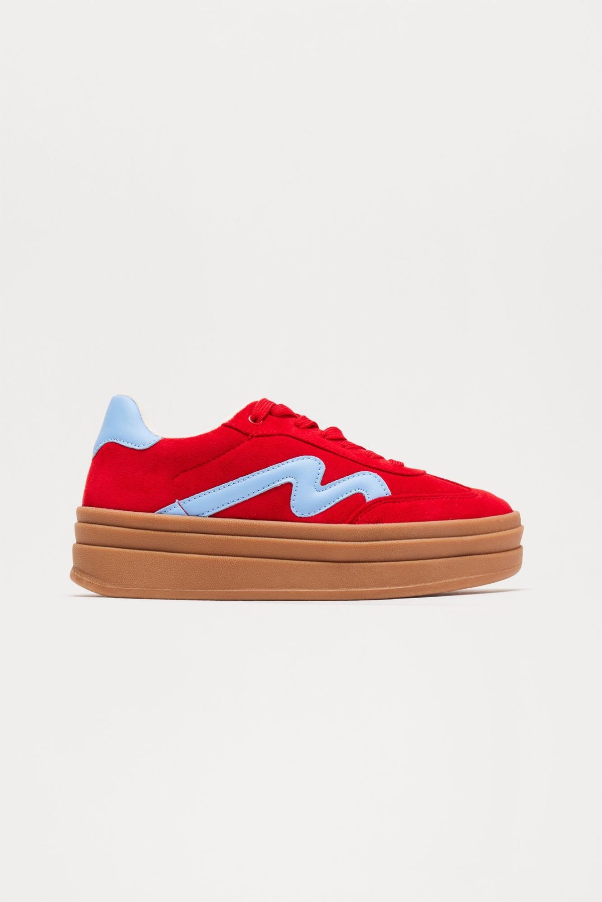 Drew Platform Sneakers - Red/combo