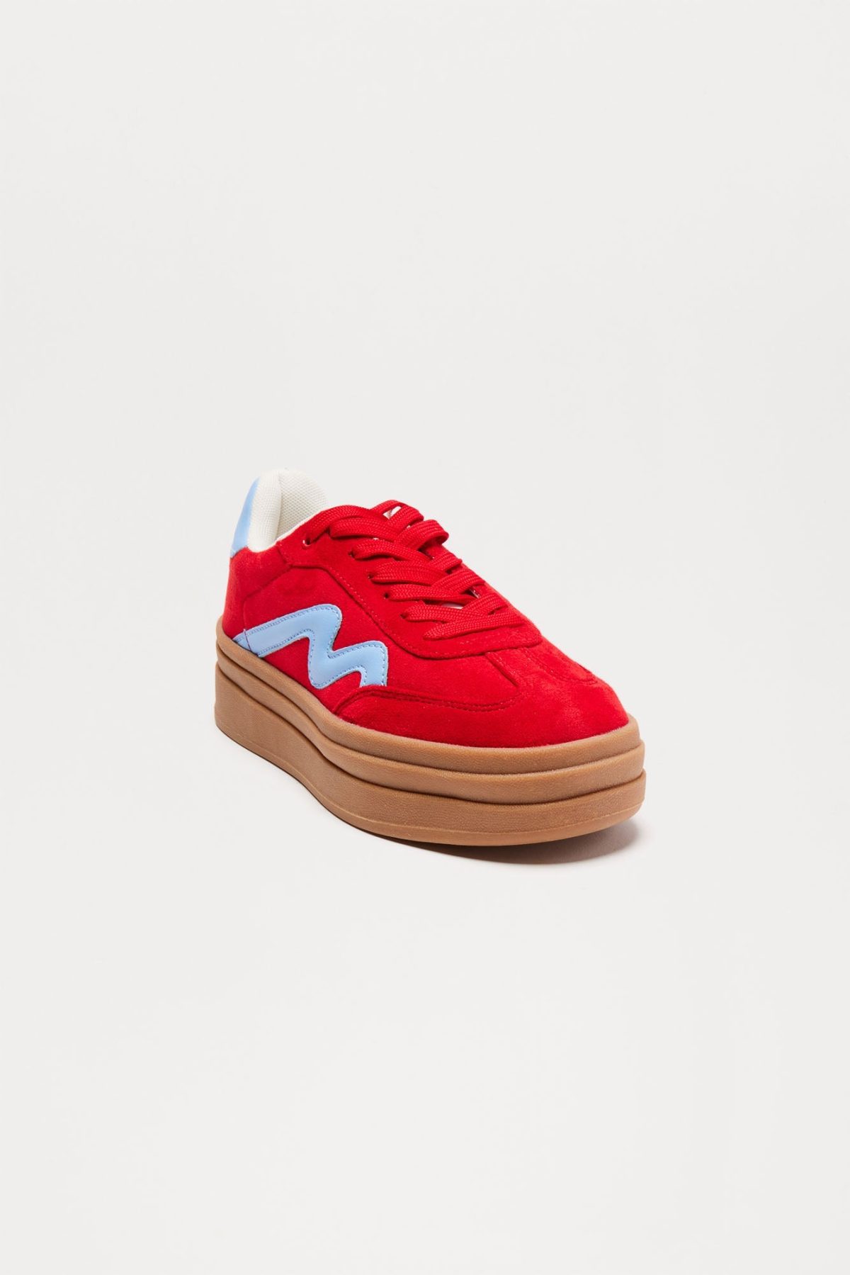 Drew Platform Sneakers - Red/combo