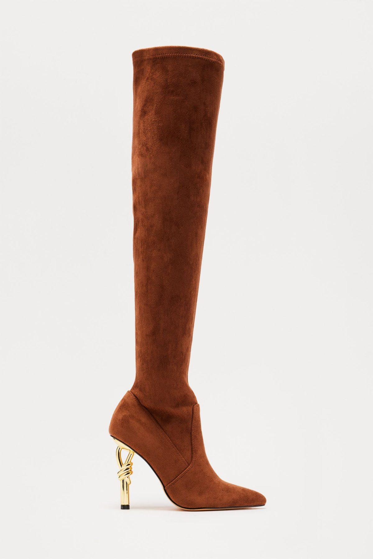 Leave The Drama Thigh High Boots - Brown