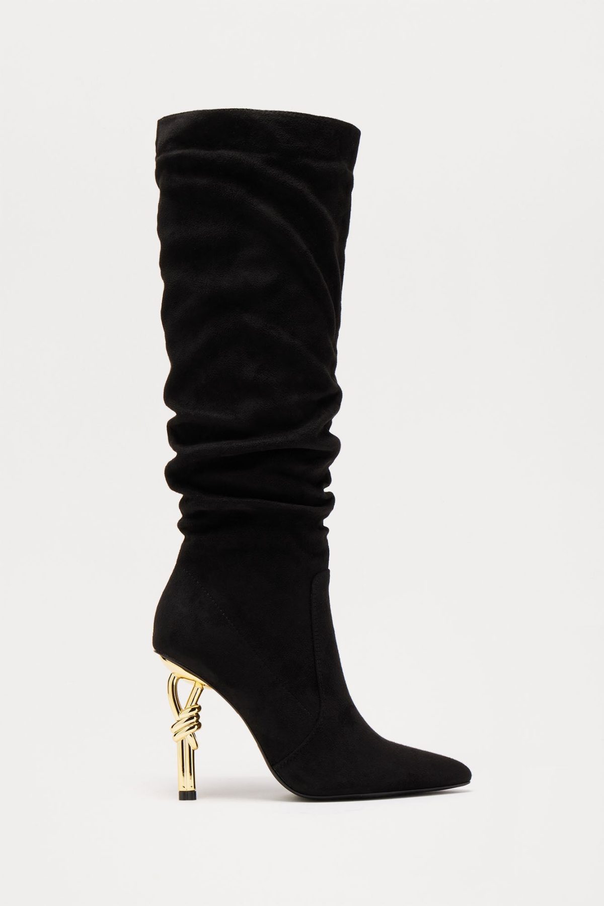 Knot My Problem Knee High Boots - Black