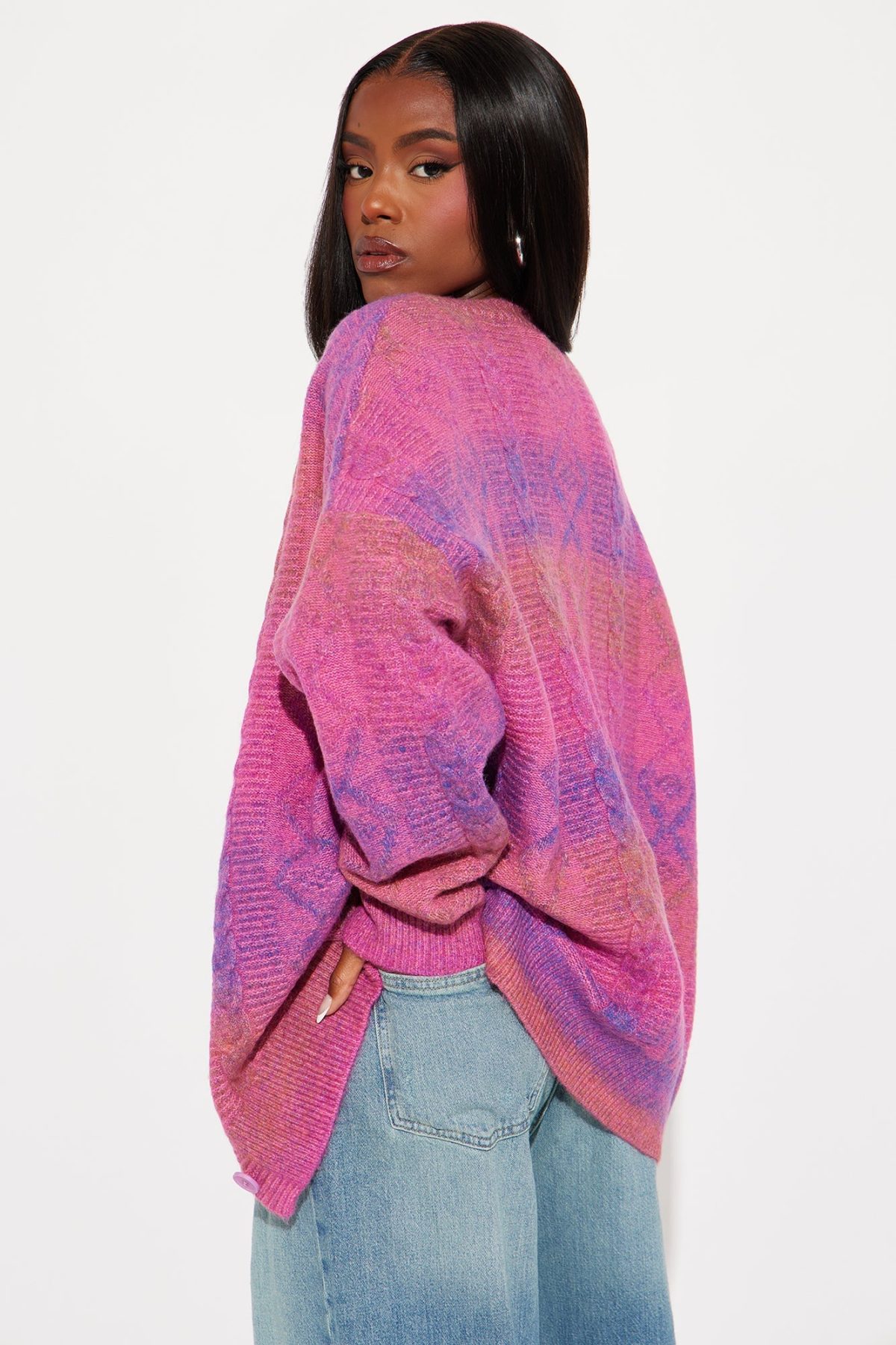 Seasons Change Ombre Cardigan - Pink/combo