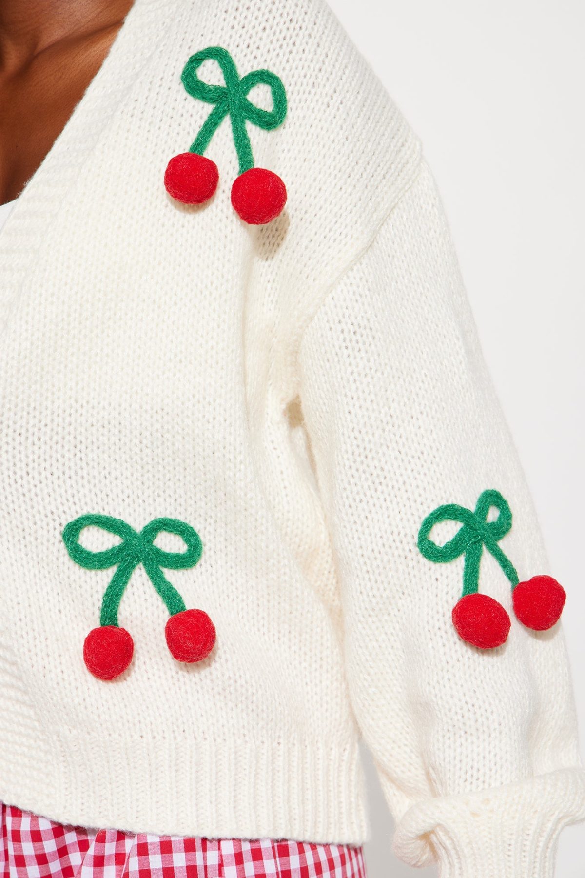 Juicy And Sweet Cherry Cardigan - Red/combo