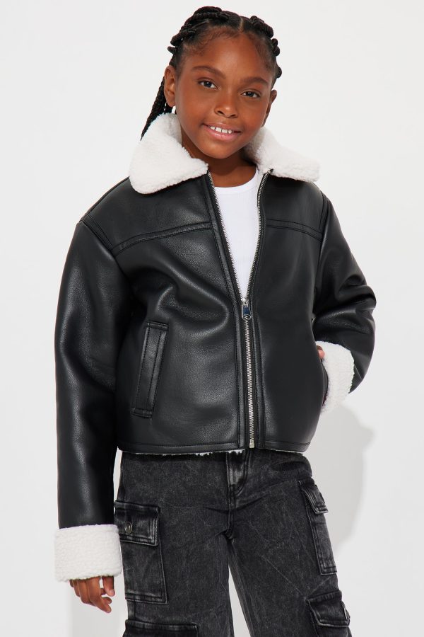 Mini Downtown Girl Bomber Jacket - Black