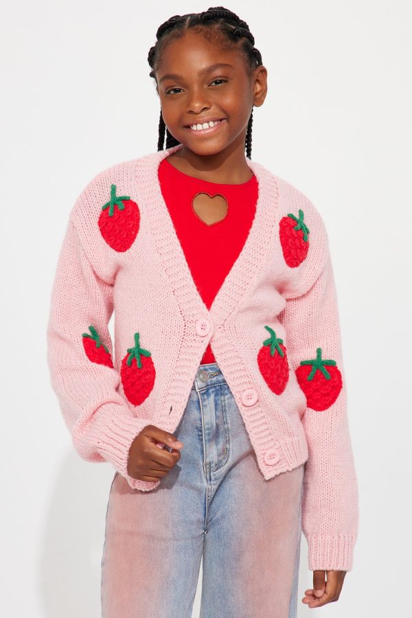 Mini Berry Sweet Strawberry Cardigan - Pink