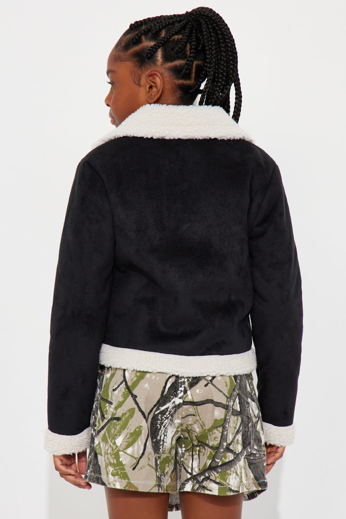 Mini Ready To Ride Shearling Moto Jacket - Black