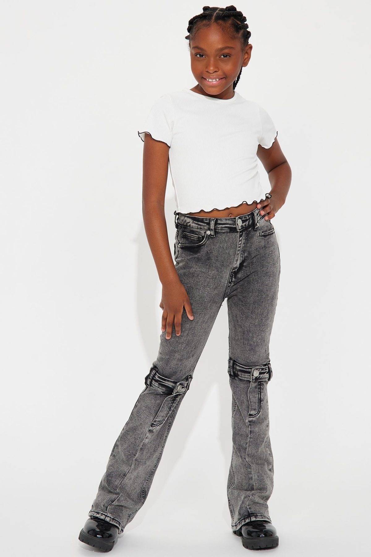 Mini Rodeo Star Mid Rise Flare Jean - Black Wash