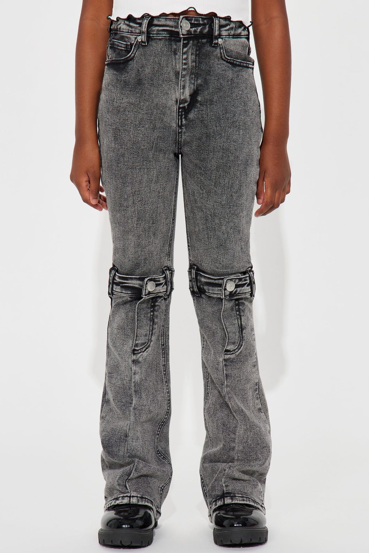 Mini Rodeo Star Mid Rise Flare Jean - Black Wash