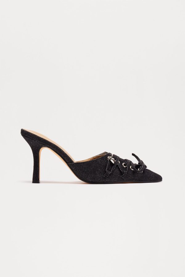 Evangeline Lace Up Pumps - Black