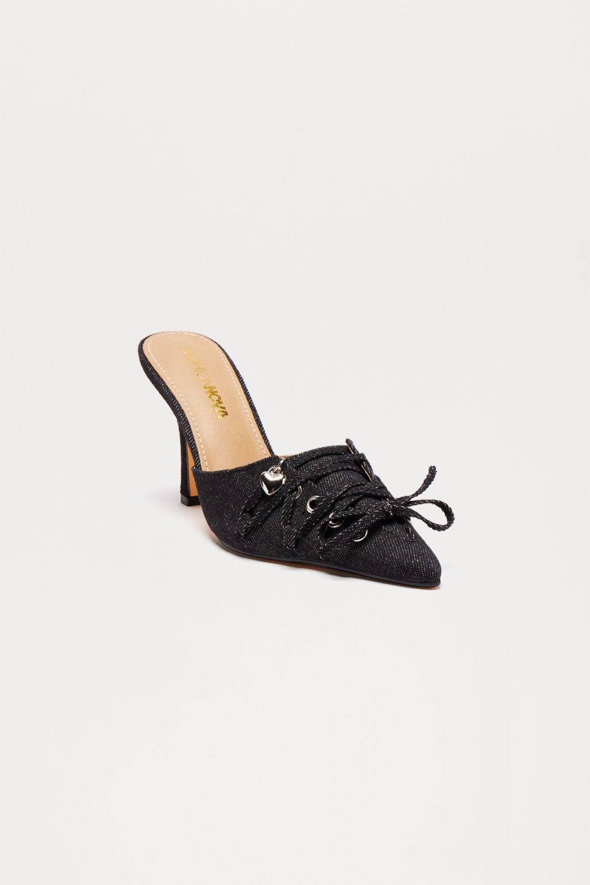 Evangeline Lace Up Pumps - Black