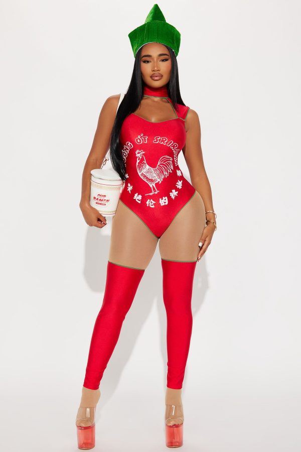 Hot Sauce Hottie 3 Piece Costume Set - Red/combo