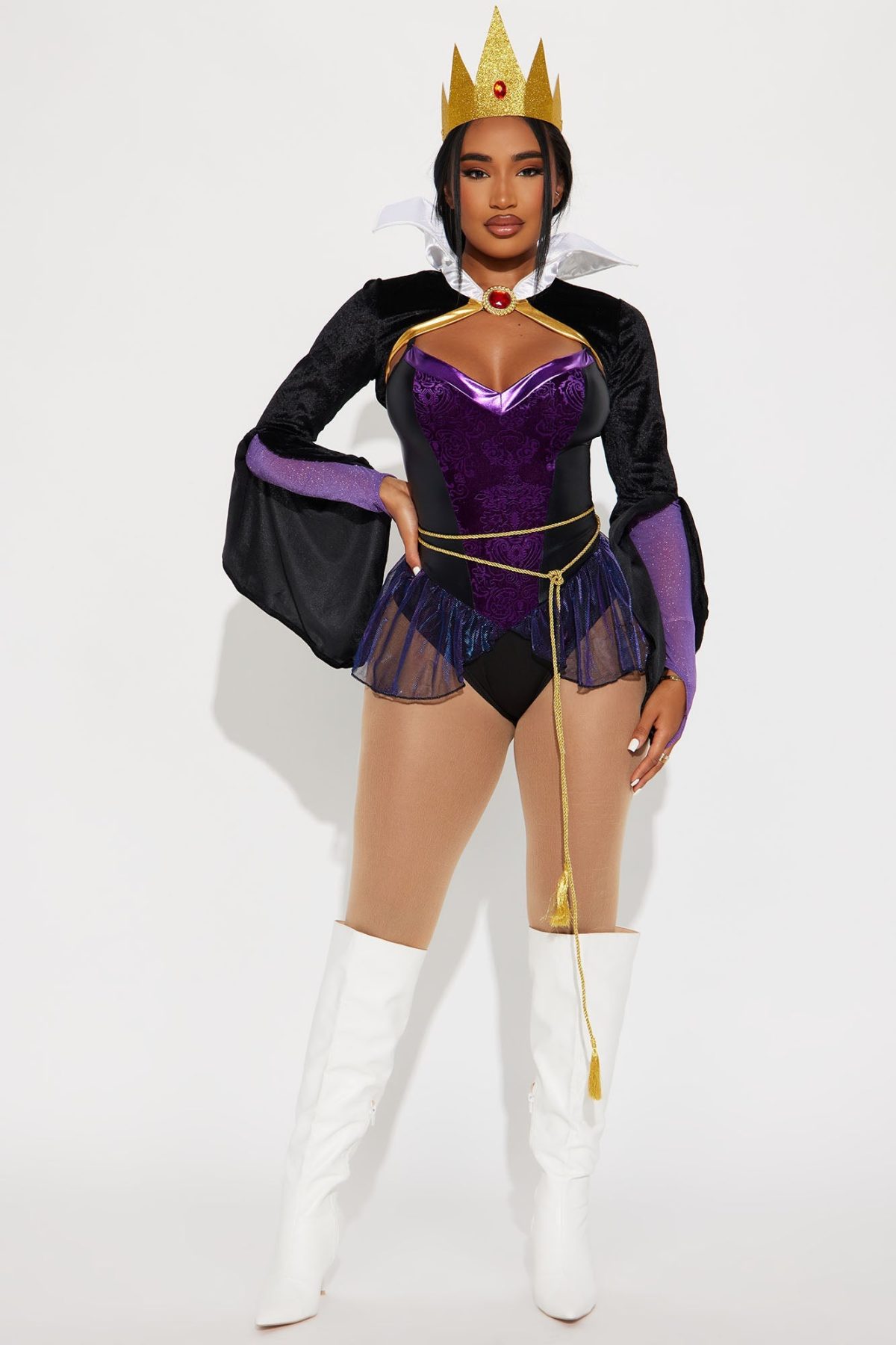 Evil Apple Queen 4 Piece Costume Set - Black/Purple