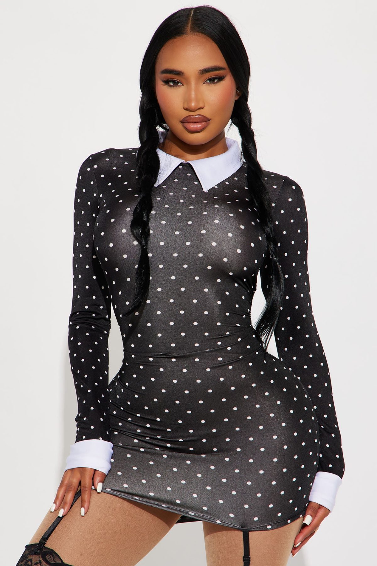 Gloomy Midweek Gal Dress Costume - Black/White