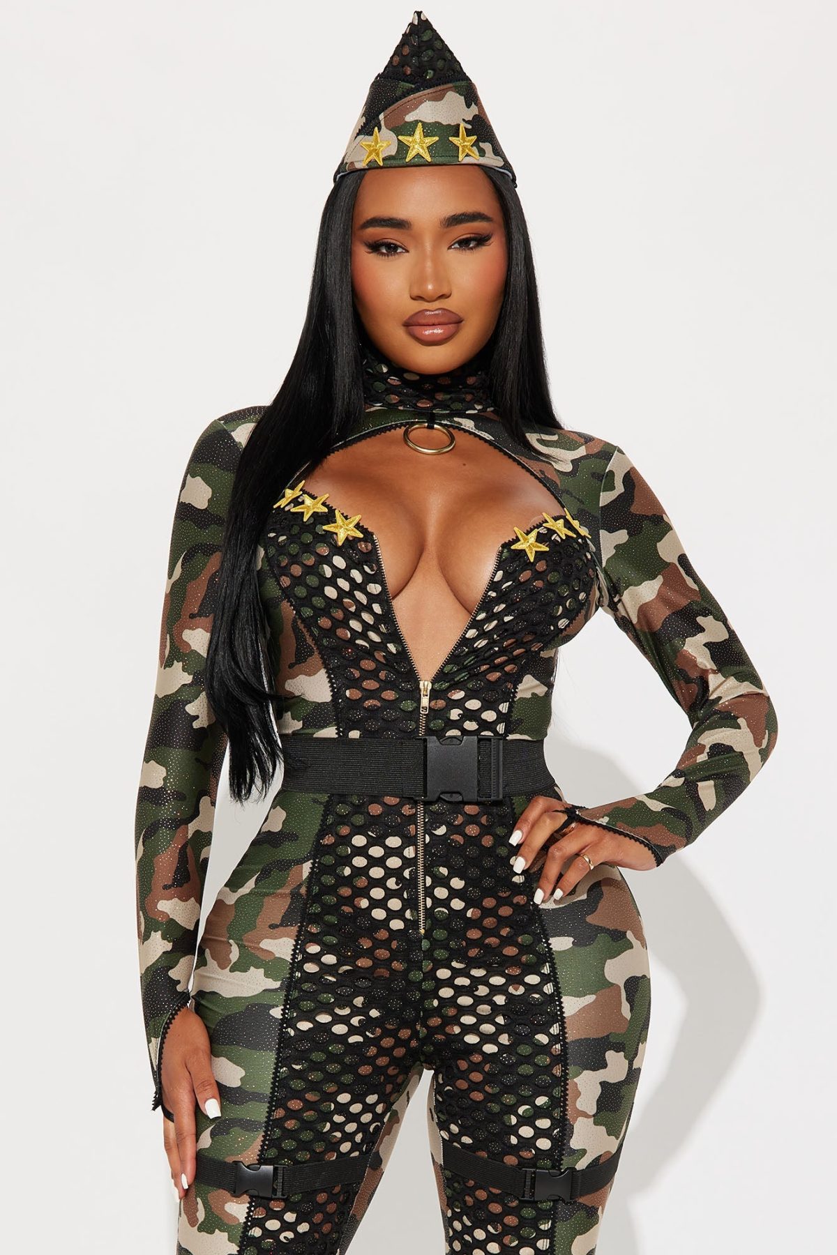 Army Cadet Babe 2 Piece Costume Set - Camouflage