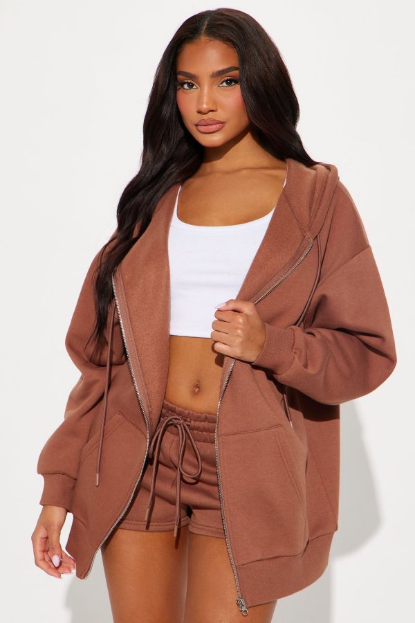 The Perfect Fit Fleece Short Set - Mocha