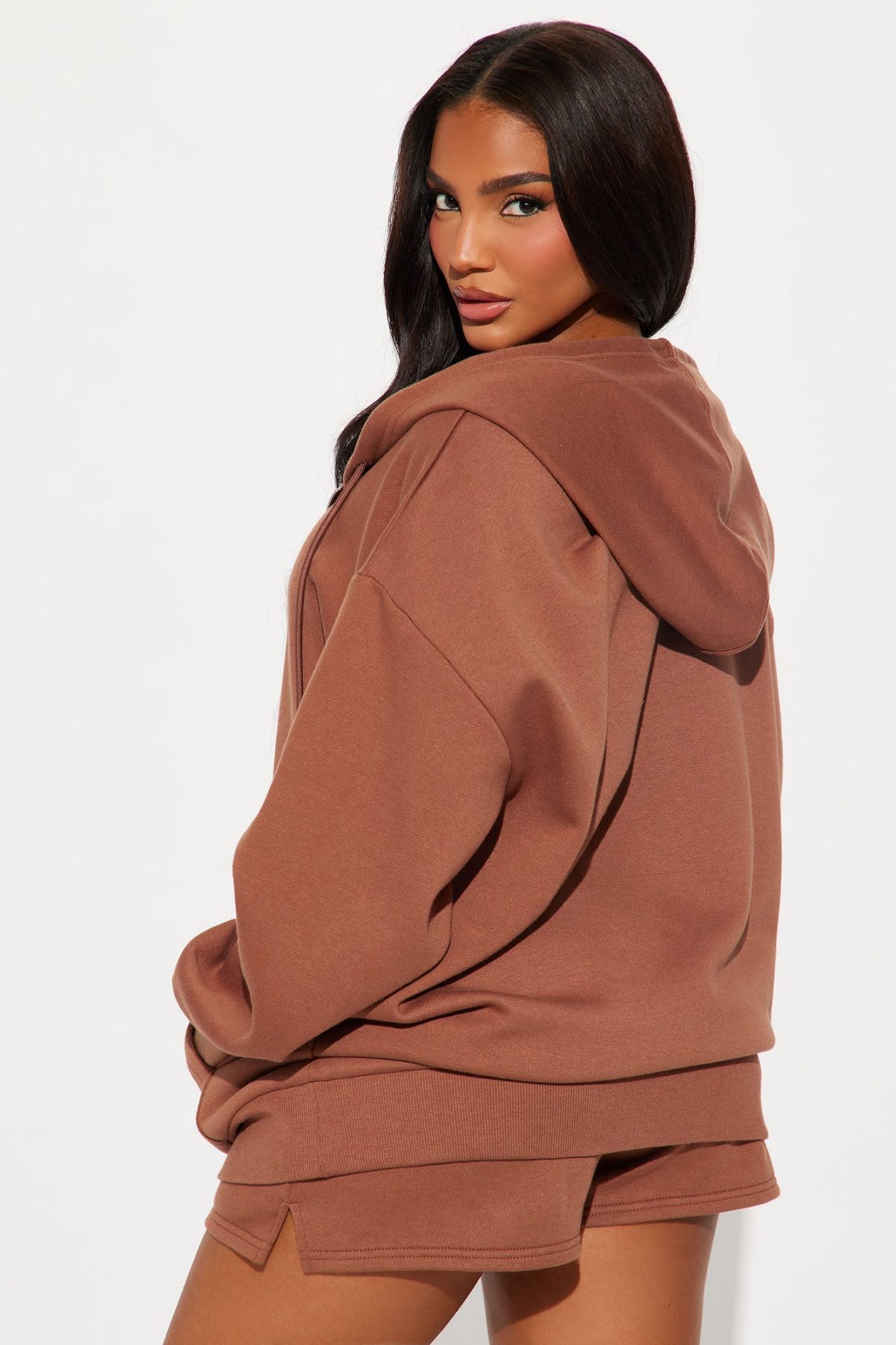 The Perfect Fit Fleece Short Set - Mocha