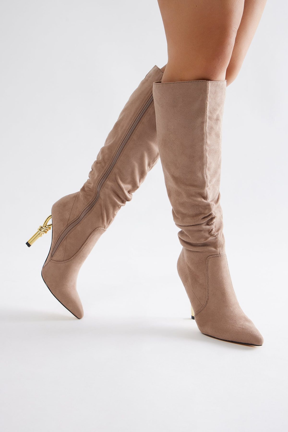 Knot My Problem Knee High Boots - Taupe